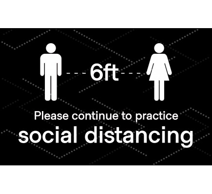Social Distancing  Window Cling  6" x 4" Black Pack of 25 
